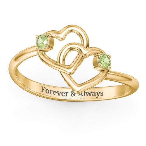Linked in Love Ring – 18K Gold Plated Silver with Peridot