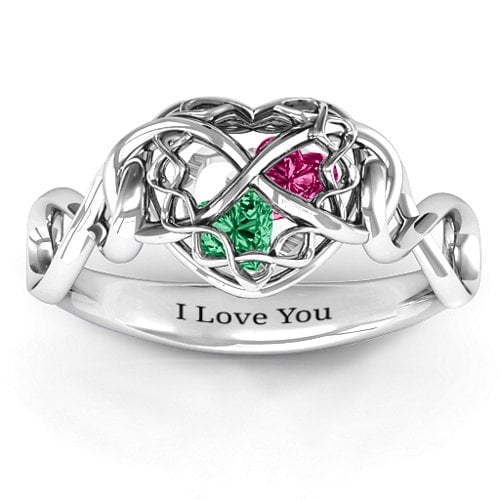 My Infinite Love Caged Hearts Ring