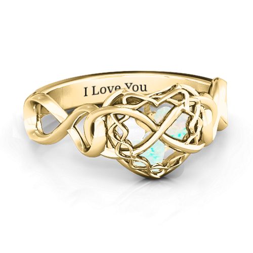 My Infinite Love Caged Hearts Ring