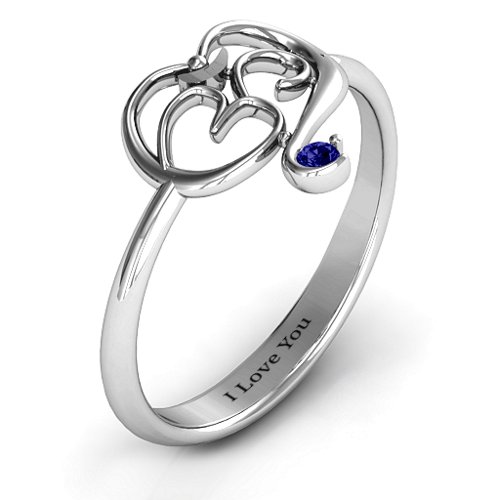 Spiritual Heart Om Ring