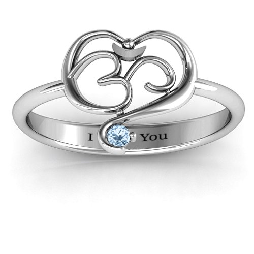 Spiritual Heart Om Ring