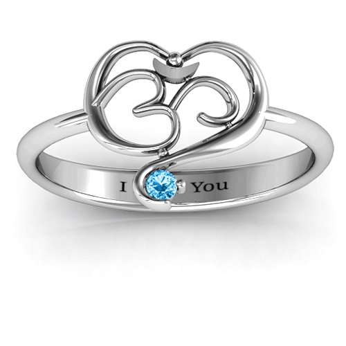 Spiritual Heart Om Ring