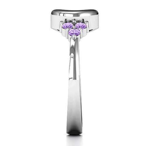 Beautiful Night Ring – 10K White Gold with Cubic Zirconia and Amethyst