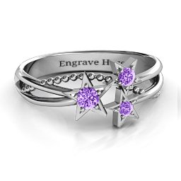 Twinkling Starlight Ring in 925 Sterling Silver with Amethyst