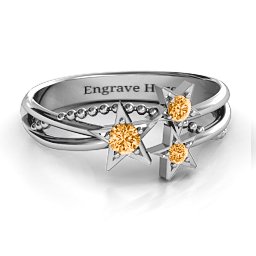 Twinkling Starlight Ring in 925 Sterling Silver with Citrine