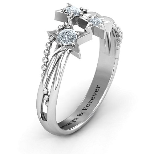 Twinkling Starlight Ring – 10K White Gold with Cubic Zirconia