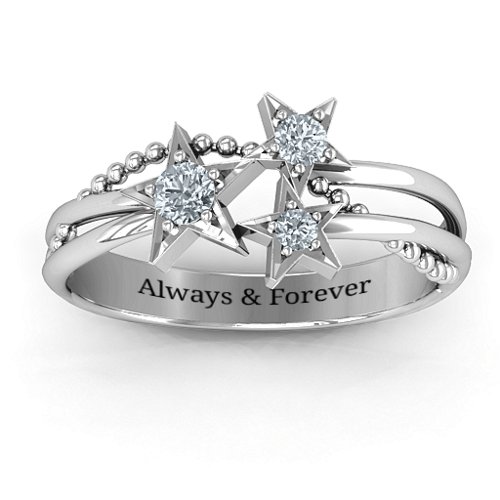 Twinkling Starlight Ring – 10K White Gold with Cubic Zirconia