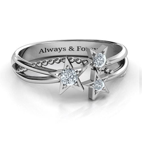 Twinkling Starlight Ring – 10K White Gold with Cubic Zirconia