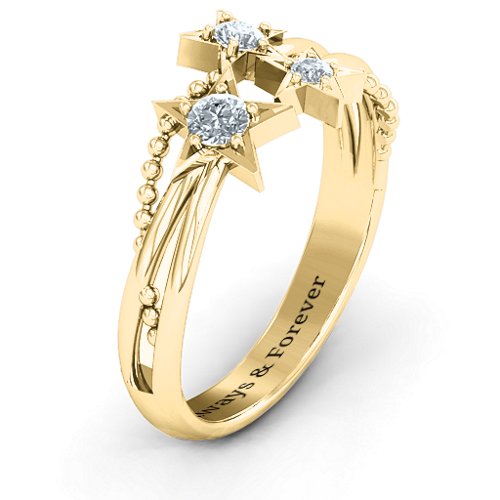 Twinkling Starlight Ring – 10K Yellow Gold with Cubic Zirconia