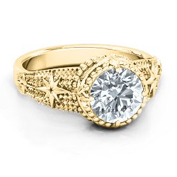 Showstopper Star Ring in 10K Solid Yellow Gold