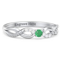 Double Infinity Gemstone Ring with Accents