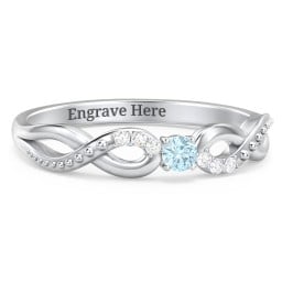 Double Infinity Gemstone Ring with Accents