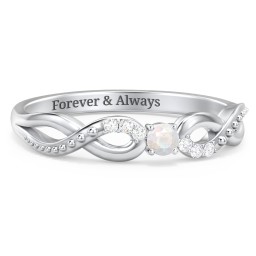 Double Infinity Gemstone Ring with Accents
