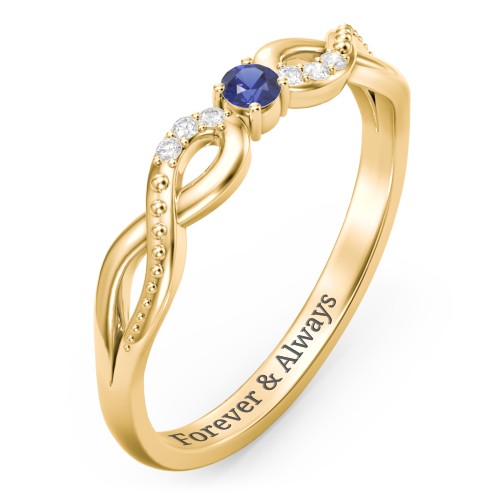 Double Infinity Gemstone Ring with Accents