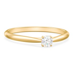 Classic Solitaire Sparkle Ring in 18K Gold Plated Silver with Lab Diamond