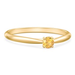 Classic Solitaire Sparkle Ring in 18K Gold Plated Silver with Citrine