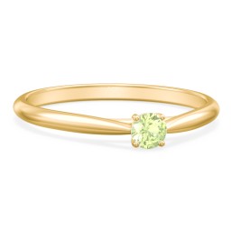 Classic Solitaire Sparkle Ring in 18K Gold Plated Silver with Peridot