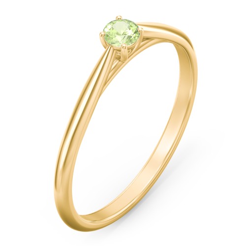 Classic Solitaire Sparkle Ring – 18K Gold Plated Silver with Peridot