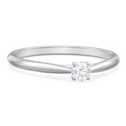 Classic Solitaire Sparkle Ring in 925 Sterling Silver with Diamond