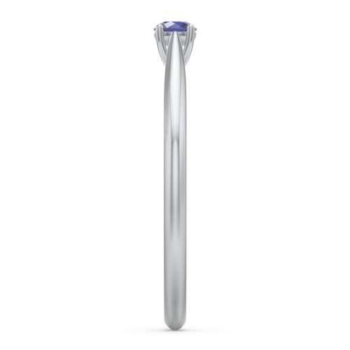 Classic Solitaire Sparkle Ring – Sterling Silver with Blue Sapphire