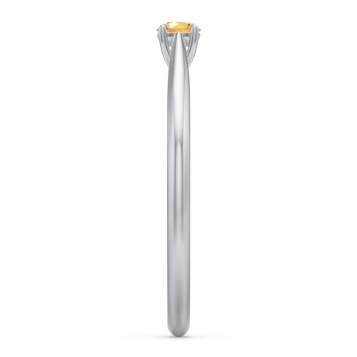 Classic Solitaire Sparkle Ring – Sterling Silver with Citrine