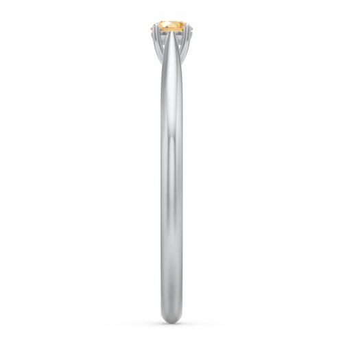 Classic Solitaire Sparkle Ring – Sterling Silver with Citrine