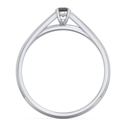 Classic Solitaire Sparkle Ring – Sterling Silver with Smokey Quartz