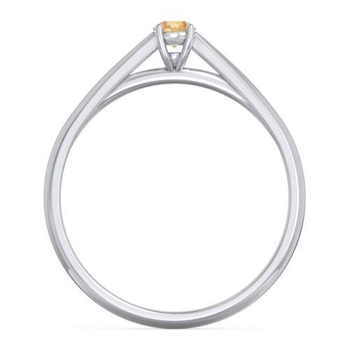 Classic Solitaire Sparkle Ring – Sterling Silver with Citrine