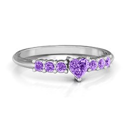 Beaming with Love Ring in 925 Sterling Silver with Amethyst