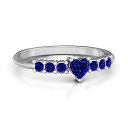 Beaming with Love Ring in 925 Sterling Silver with Blue Sapphire