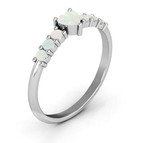 Beaming with Love Ring – Sterling Silver with Opal