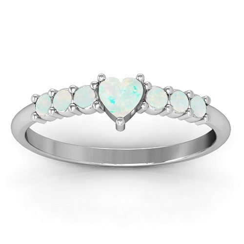 Beaming with Love Ring – Sterling Silver with Opal