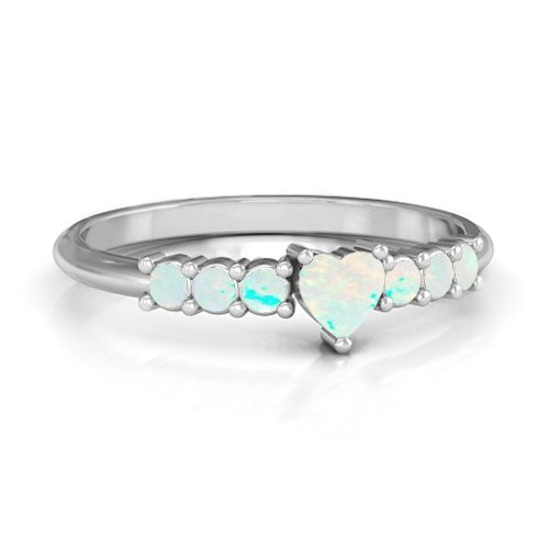 Beaming with Love Ring – Sterling Silver with Opal