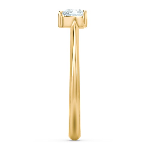 Solitaire Heart Gemstone Ring with Tapered Knife Edge Band