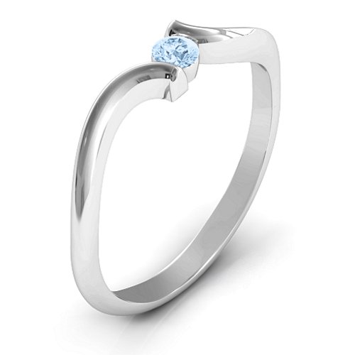 For Always Ring – Sterling Silver with Aquamarine