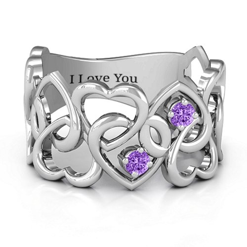 Your Heart and Mine Ring – Sterling Silver with Amethyst