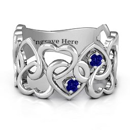 Your Heart and Mine Ring in 925 Sterling Silver with Blue Sapphire