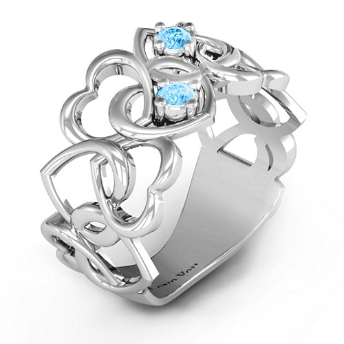 Your Heart and Mine Ring – Sterling Silver with Blue Topaz