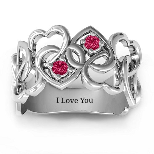 Your Heart and Mine Ring – Sterling Silver with Ruby