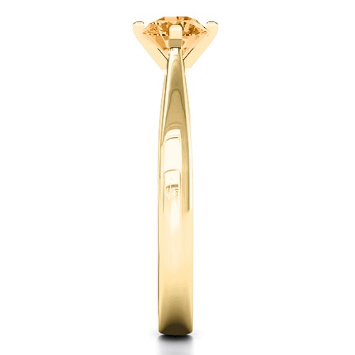 Classic Round Solitaire Ring – 10K Yellow Gold with Citrine