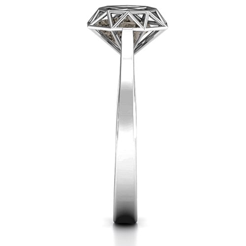 Diamond Cage Ring with Encased Heart Stones