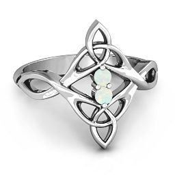 Celtic Sparkle Ring with Interwoven Infinity Band