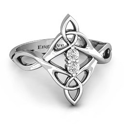 Celtic Sparkle Ring with Interwoven Infinity Band