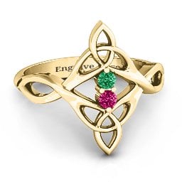 Celtic Sparkle Ring with Interwoven Infinity Band