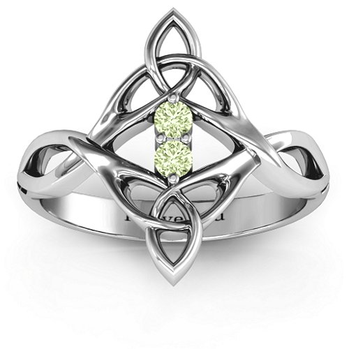Celtic Sparkle Ring with Interwoven Infinity Band