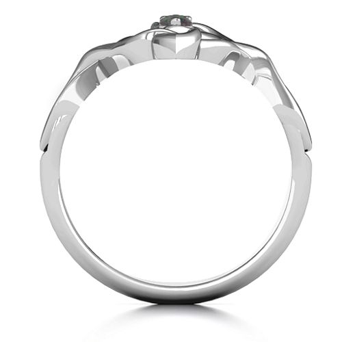 Celtic Sparkle Ring with Interwoven Infinity Band – Sterling Silver with Alexandrite