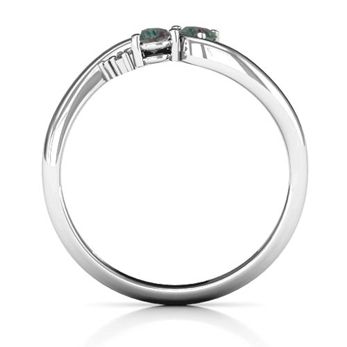 Everyday Dream Ring With Shoulder Accents – Sterling Silver with Alexandrite and Black Premium Zirconia