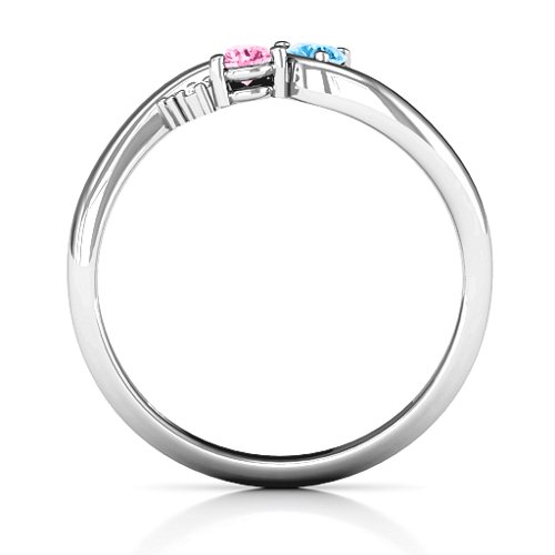 Everyday Dream Ring With Shoulder Accents – Sterling Silver with Pink Tourmaline, Blue Topaz, and White Premium Zirconia