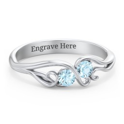 Swirl of Style Birthstone Ring in 925 Sterling Silver with Blue Topaz