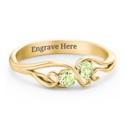 Swirl of Style Birthstone Ring in 18K Gold Plated Silver with Peridot
